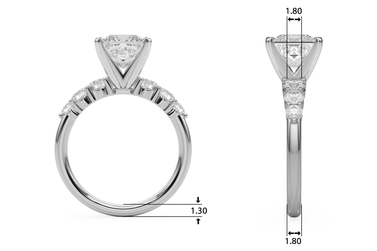 Camille Round Single Row Engagement Ring In 14k White Gold