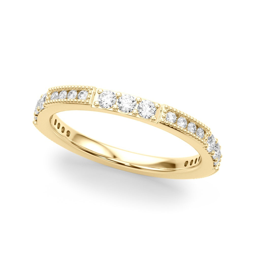 Alternating Milgrain Diamond Stackable Ring – 0.43 ct