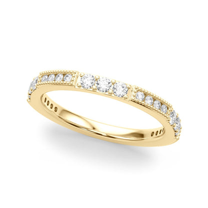 Alternating Milgrain Diamond Stackable Ring – 0.43 ct