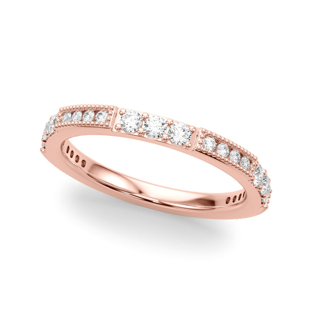 Alternating Milgrain Diamond Stackable Ring – 0.43 ct