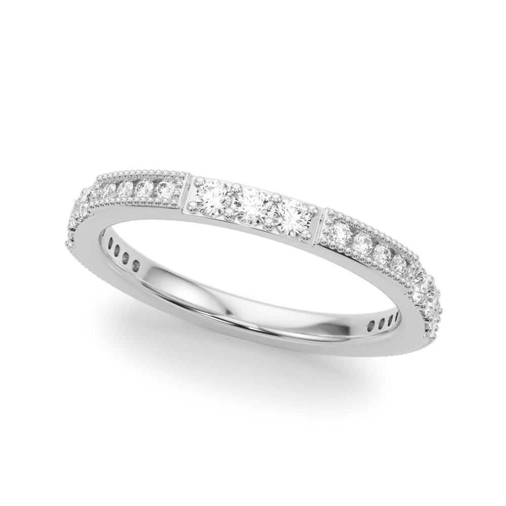 Alternating Milgrain Diamond Stackable Ring – 0.43 ct