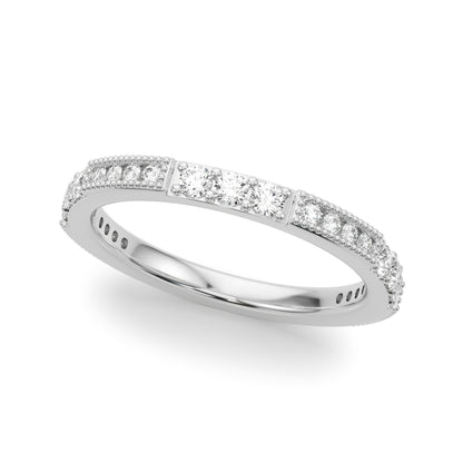 Alternating Milgrain Diamond Stackable Ring – 0.43 ct