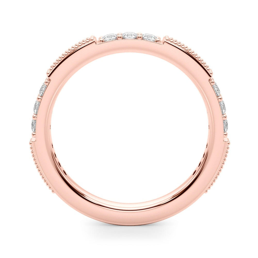 Alternating Milgrain Diamond Stackable Ring – 0.43 ct