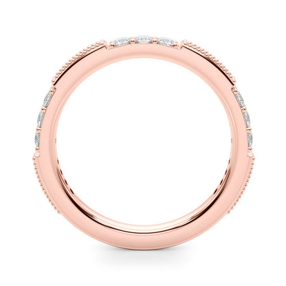 Alternating Milgrain Diamond Stackable Ring – 0.43 ct