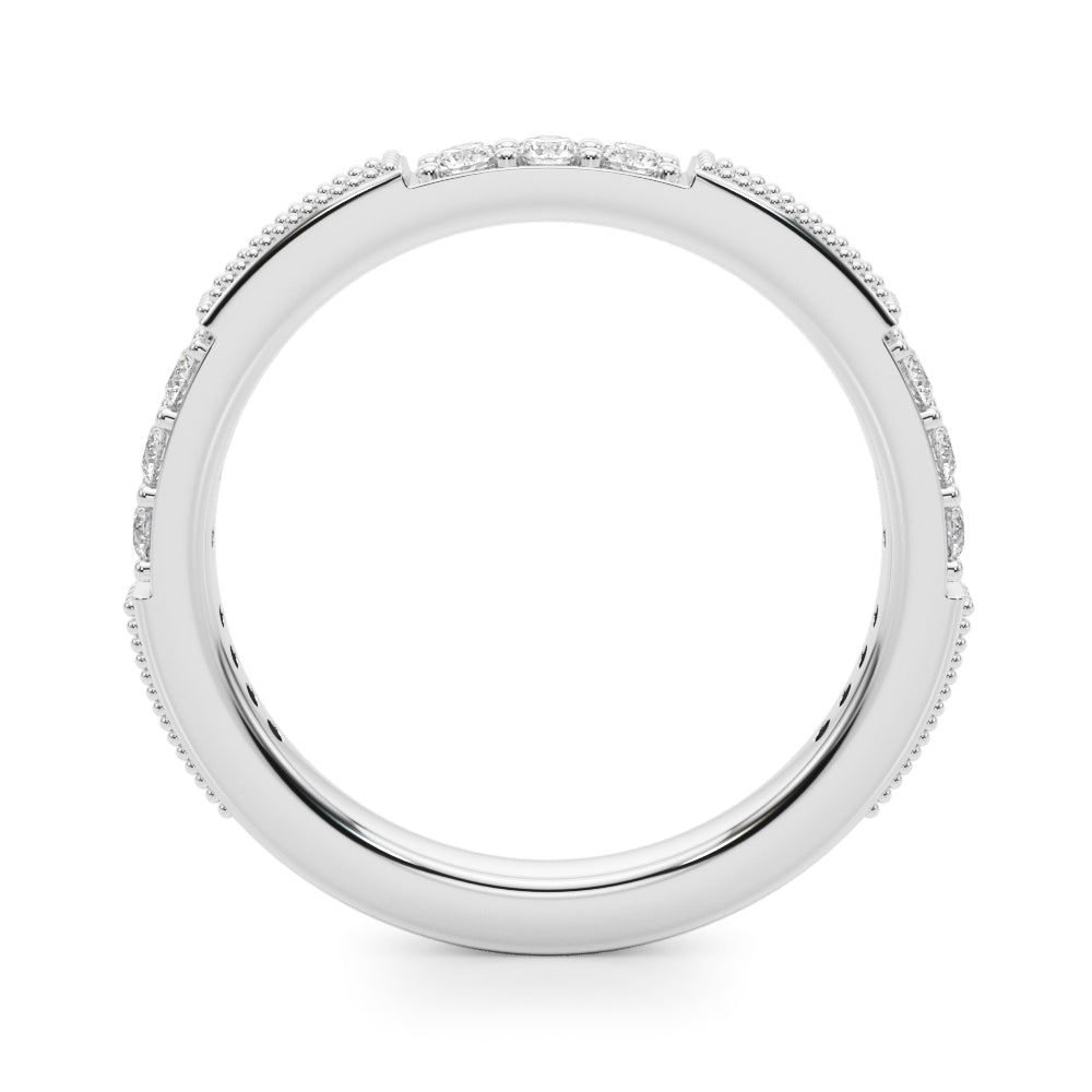 Alternating Milgrain Diamond Stackable Ring – 0.43 ct