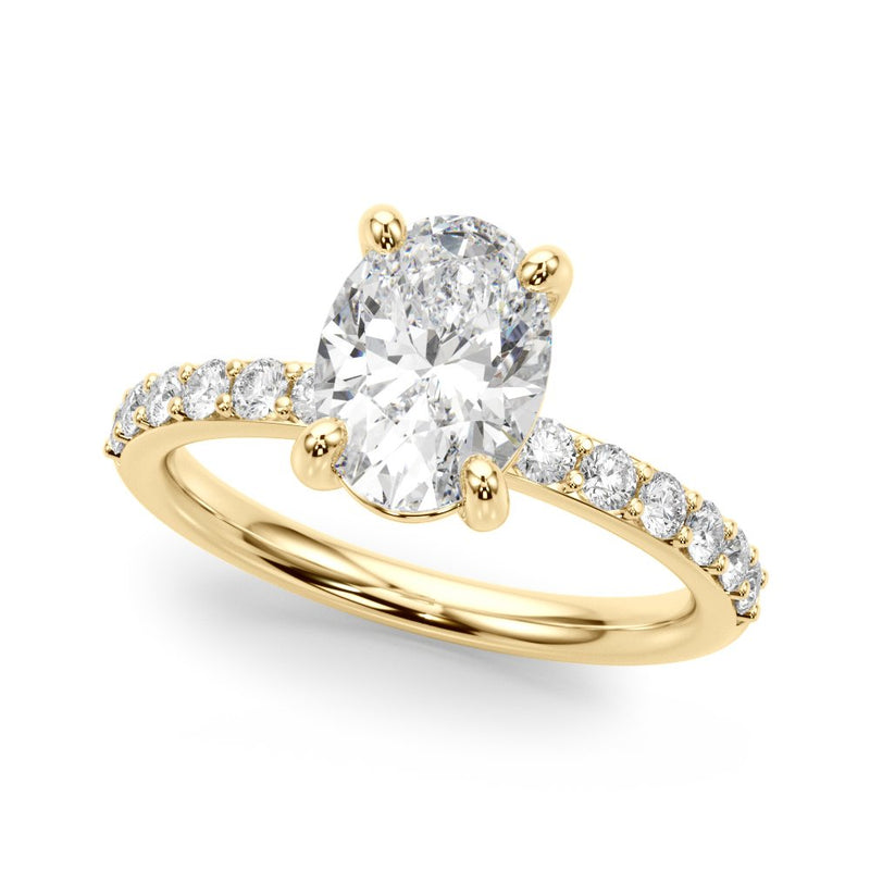 Bruna Oval Single Row Engagement Ring