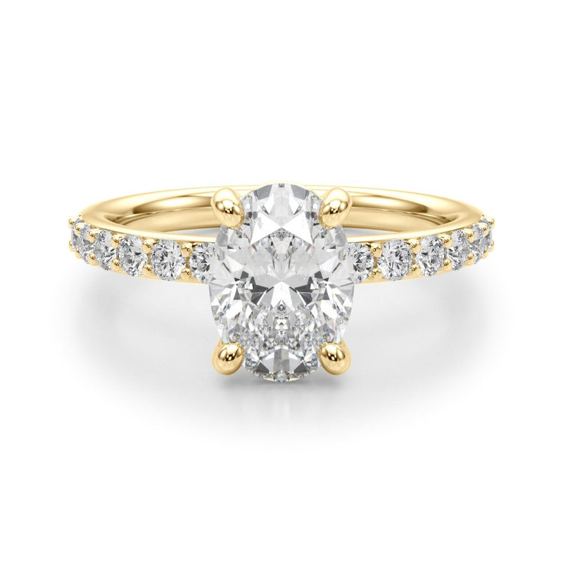 Bruna Oval Single Row Engagement Ring