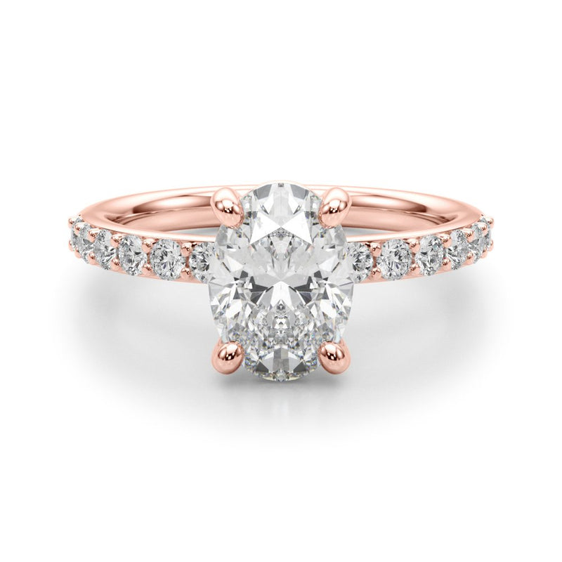 Bruna Oval Single Row Engagement Ring