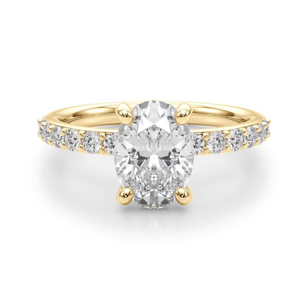 Bruna Oval Single Row Engagement Ring