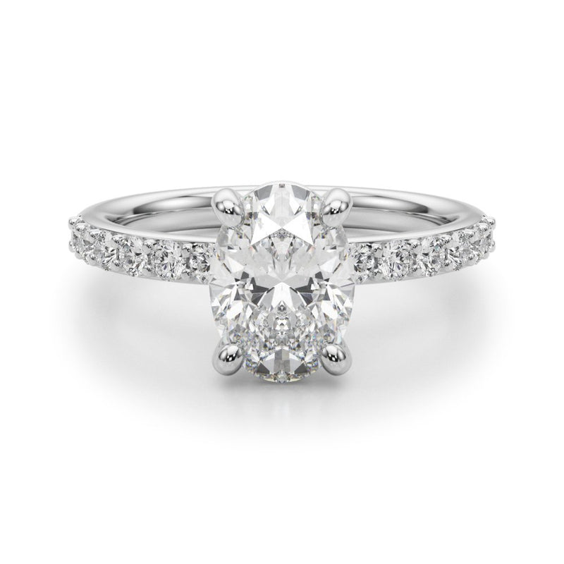 Bruna Oval Single Row Engagement Ring