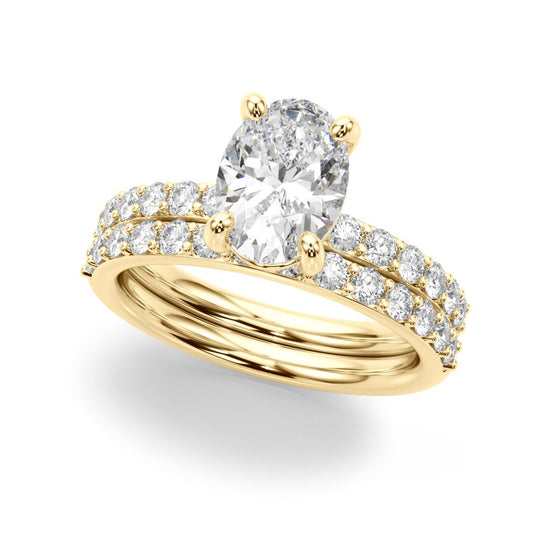 Bruna Oval Single Row Engagement Ring