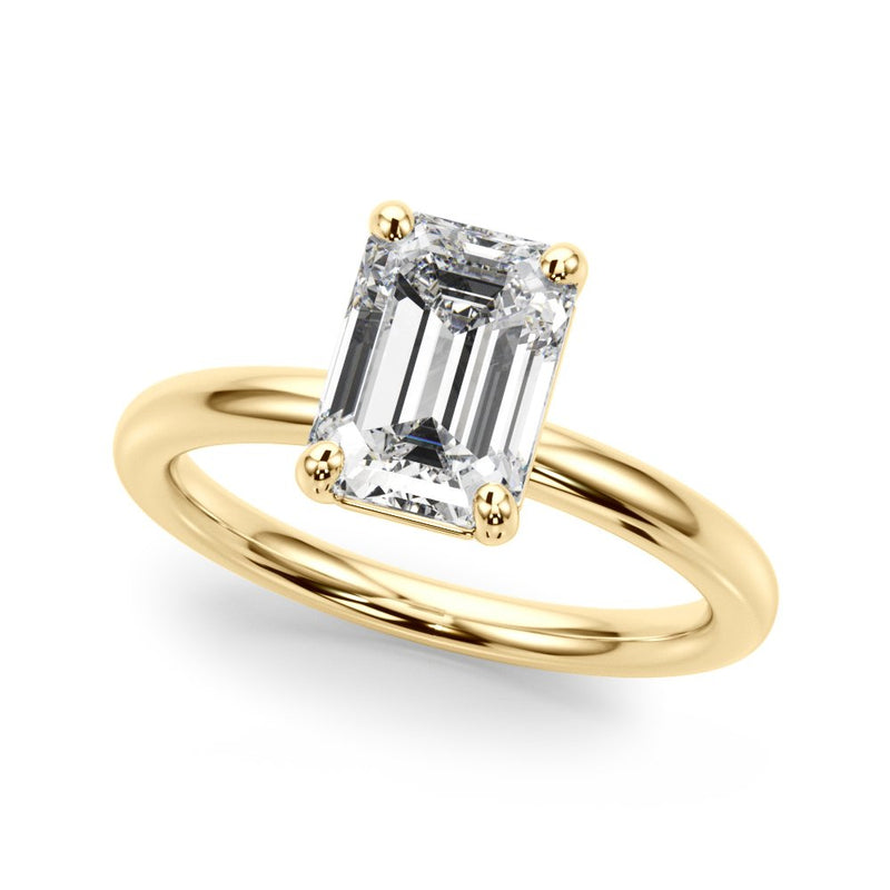 Daisy Emerald Cut Solitaire Engagement Ring