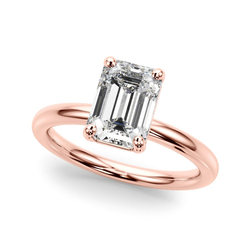 Daisy Emerald Cut Solitaire Engagement Ring