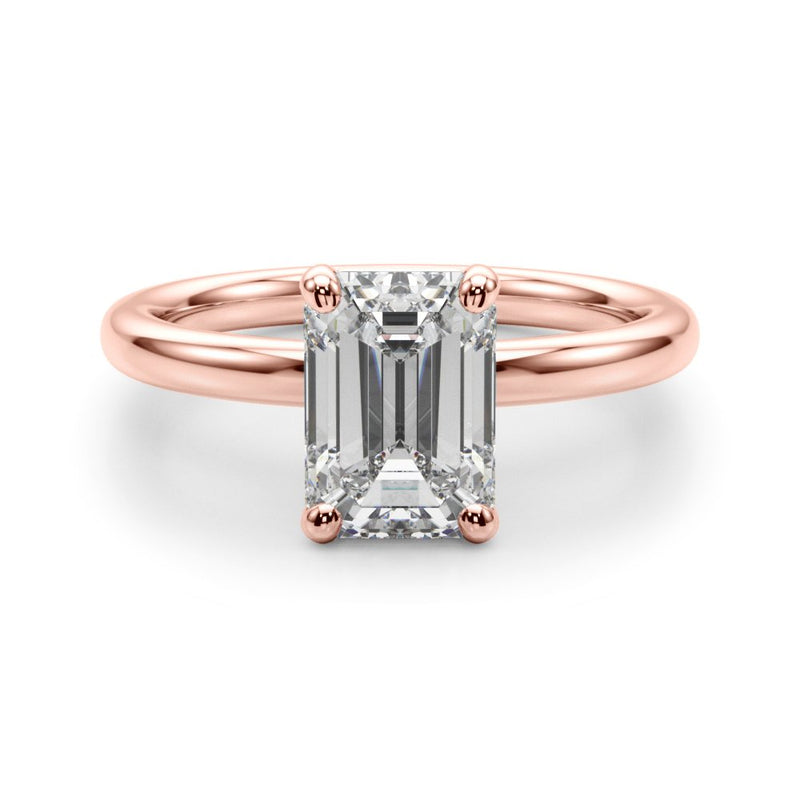 Daisy Emerald Cut Solitaire Engagement Ring