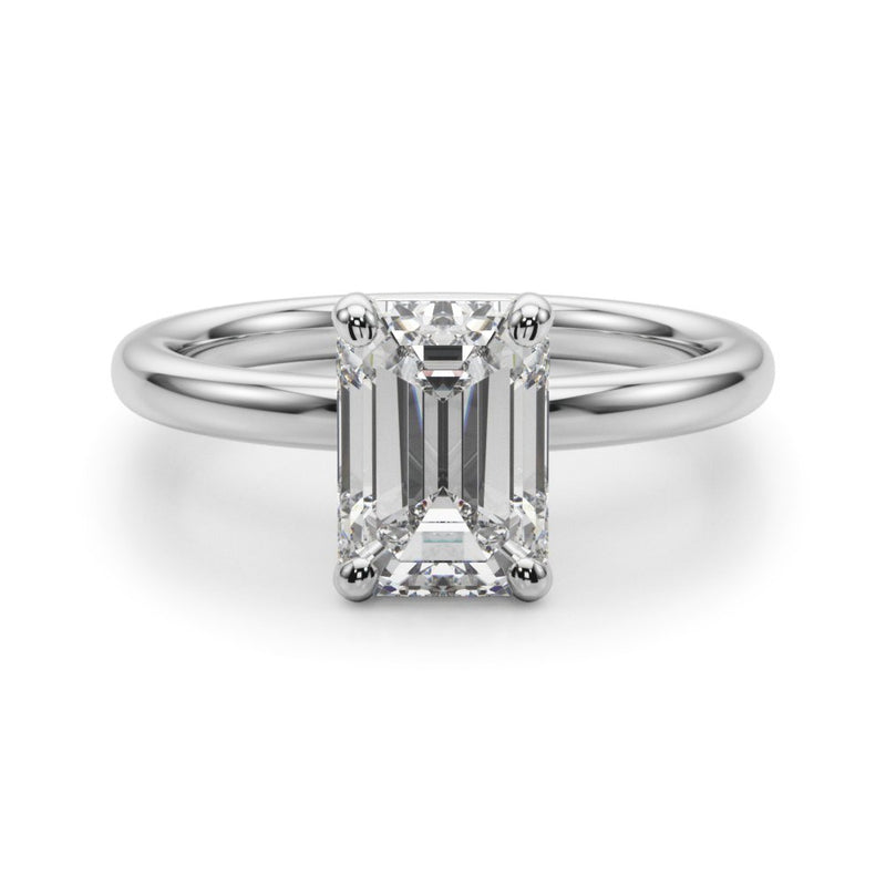 Daisy Emerald Cut Solitaire Engagement Ring