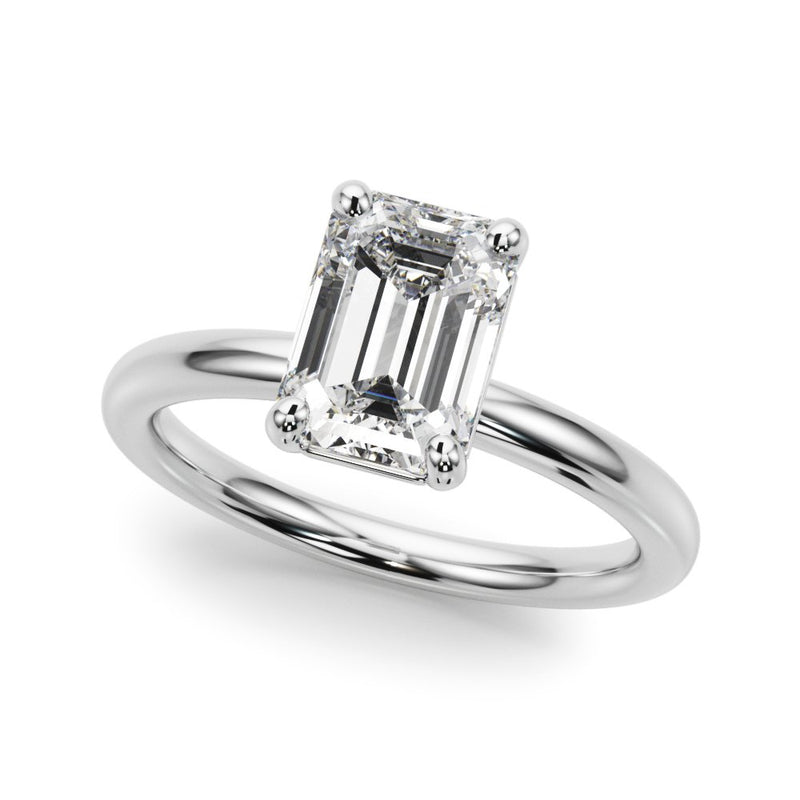Daisy Emerald Cut Solitaire Engagement Ring