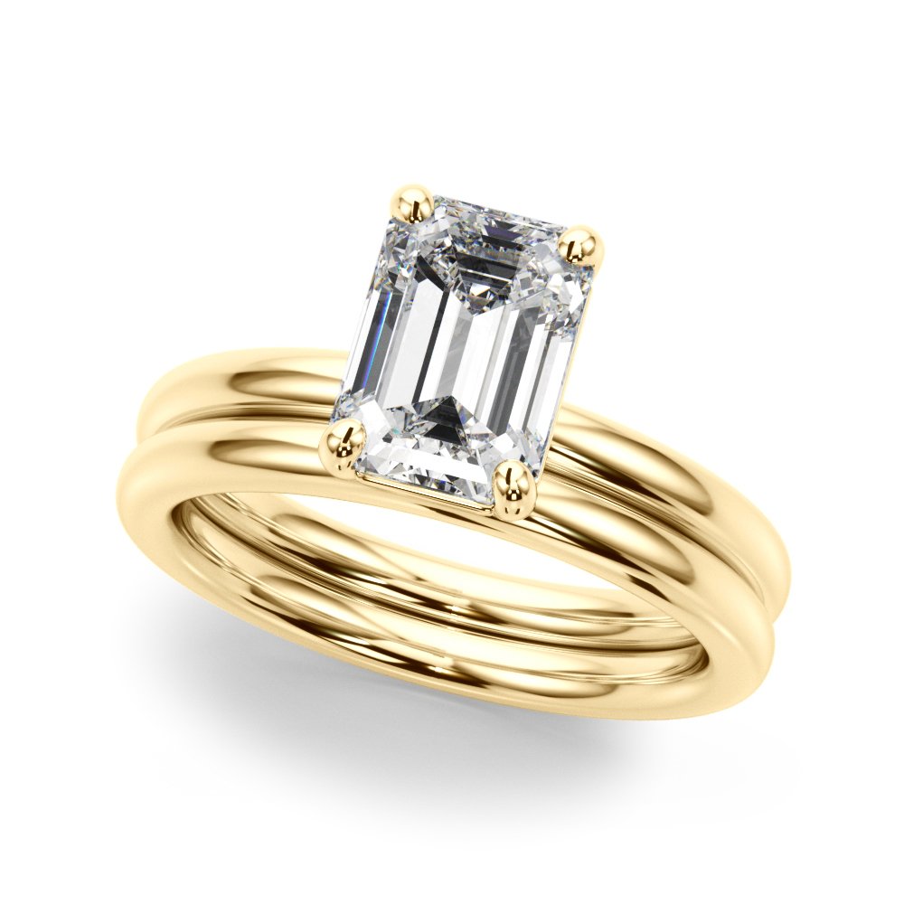 Daisy Emerald Cut Solitaire Engagement Ring