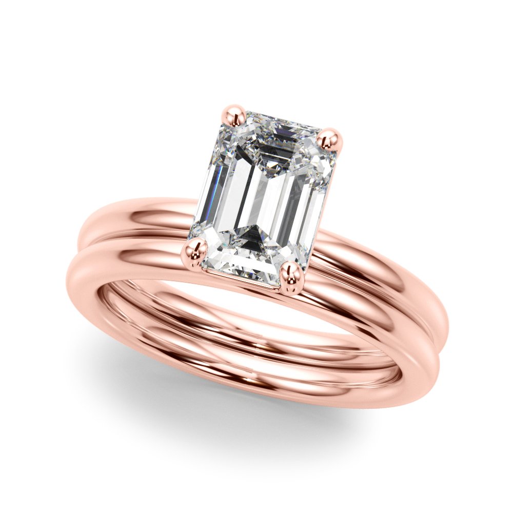 Daisy Emerald Cut Solitaire Engagement Ring