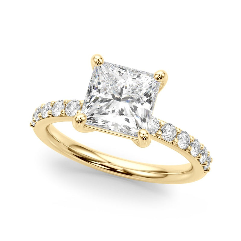 Bianca Princess Cut Single Row Engagement Ring