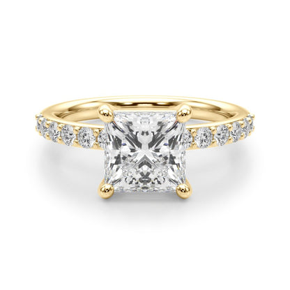 Bianca Princess-cut Single Row Engagement Ring In 14k White Gold