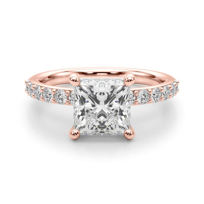 Bianca Princess-cut Single Row Engagement Ring In 14k White Gold