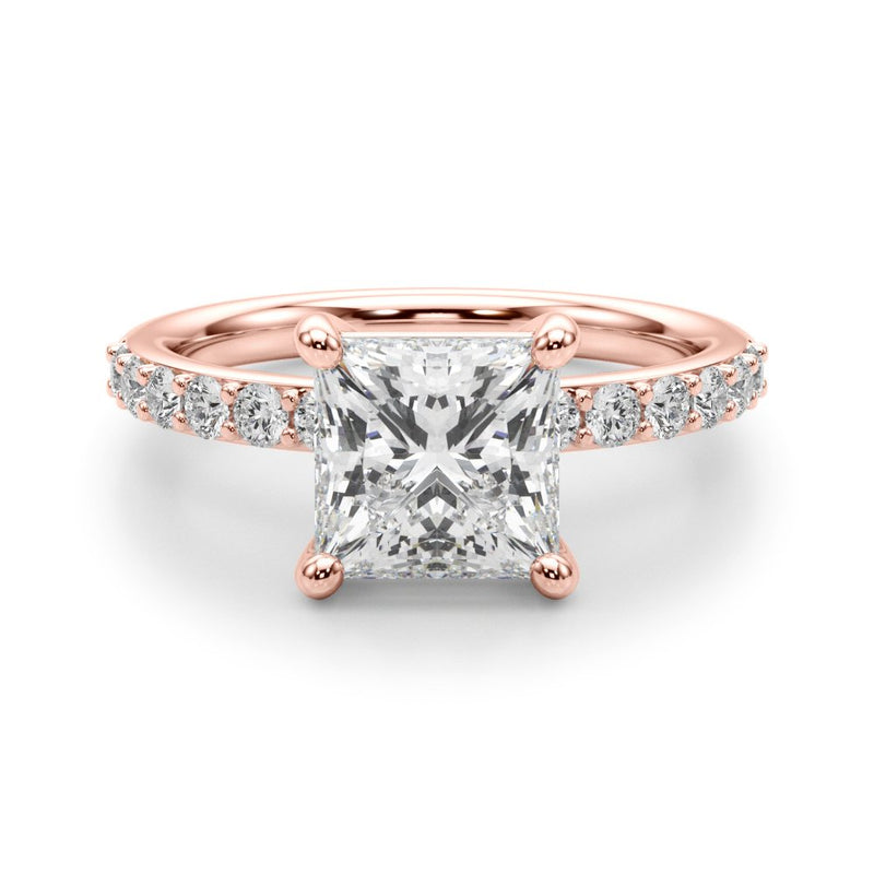 Bianca Princess Cut Single Row Engagement Ring