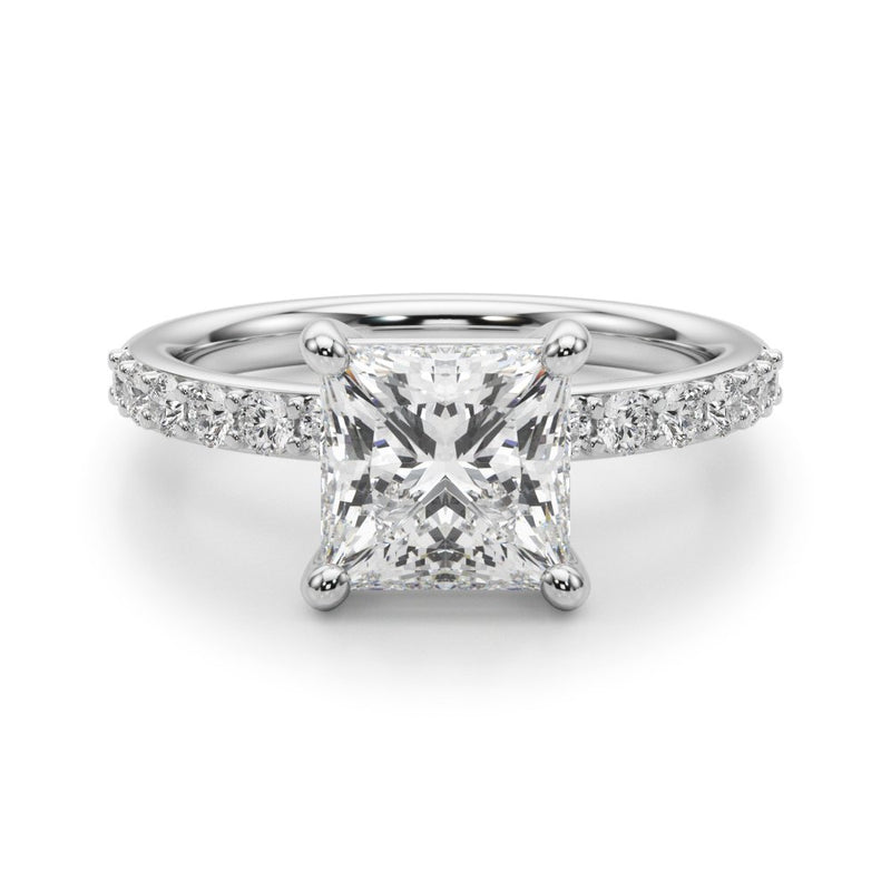 Bianca Princess Cut Single Row Engagement Ring