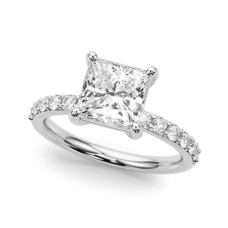Bianca Princess Cut Single Row Engagement Ring