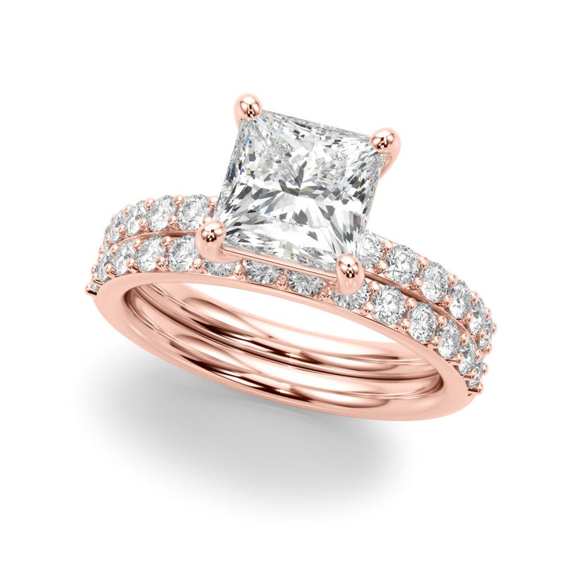 Bianca Princess Cut Single Row Engagement Ring