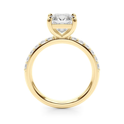 Bianca Princess-cut Single Row Engagement Ring In 14k White Gold