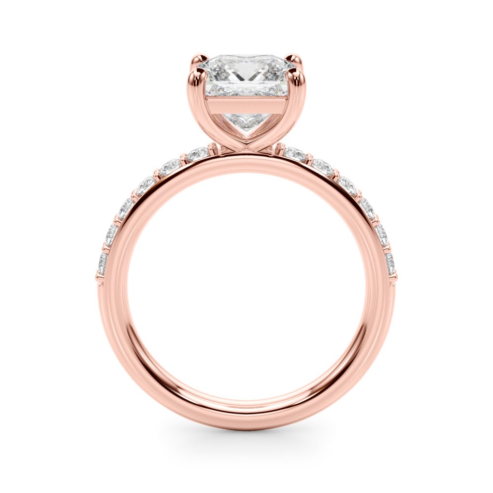 Bianca Princess-cut Single Row Engagement Ring In 14k White Gold