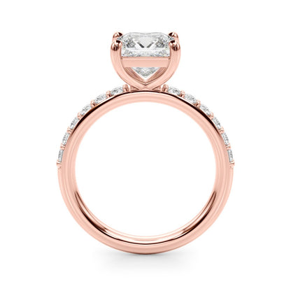 Bianca Princess-cut Single Row Engagement Ring In 14k White Gold