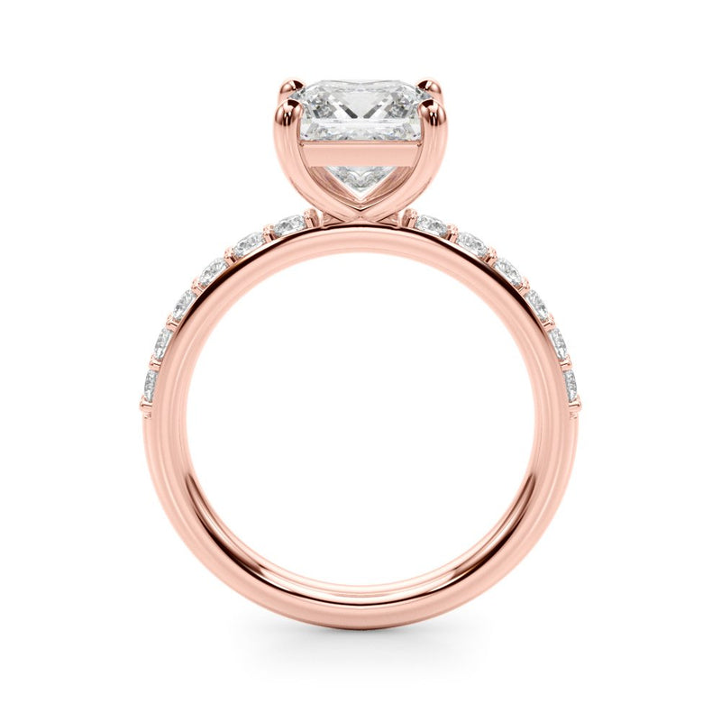 Bianca Princess Cut Single Row Engagement Ring