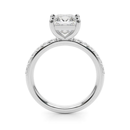 Bianca Princess-cut Single Row Engagement Ring In 14k White Gold