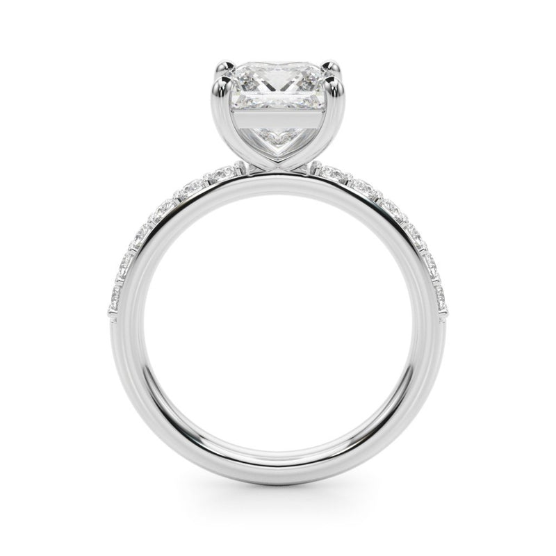 Bianca Princess Cut Single Row Engagement Ring