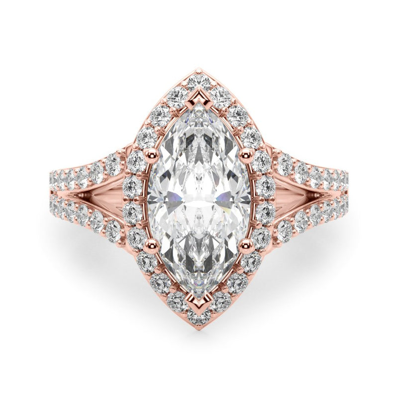 Celia Marquise Halo Engagement Ring