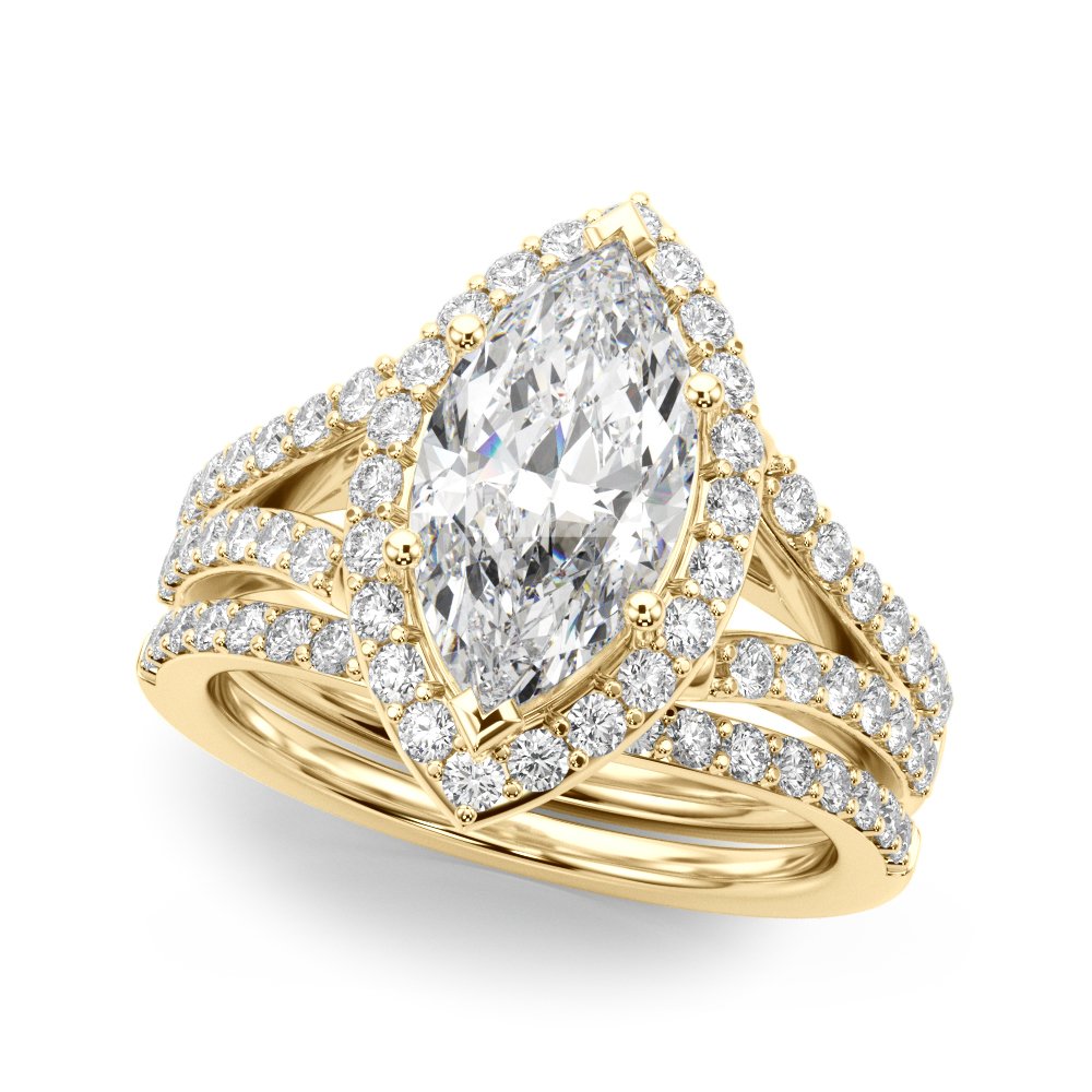 Celia Marquise Hidden Halo Engagement Ring
