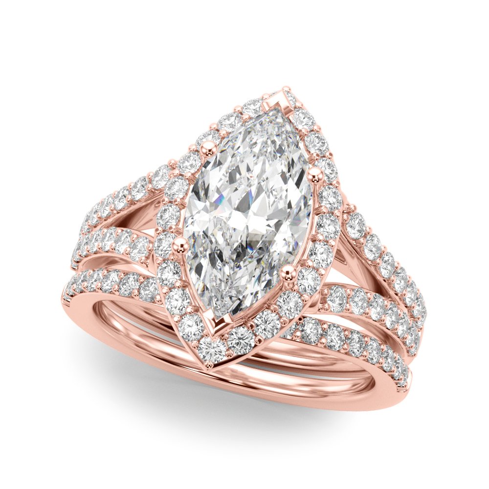 Celia Marquise Hidden Halo Engagement Ring