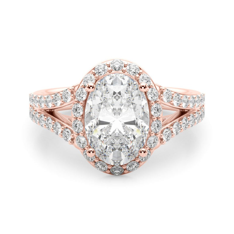 Bella Oval Halo Engagement Ring