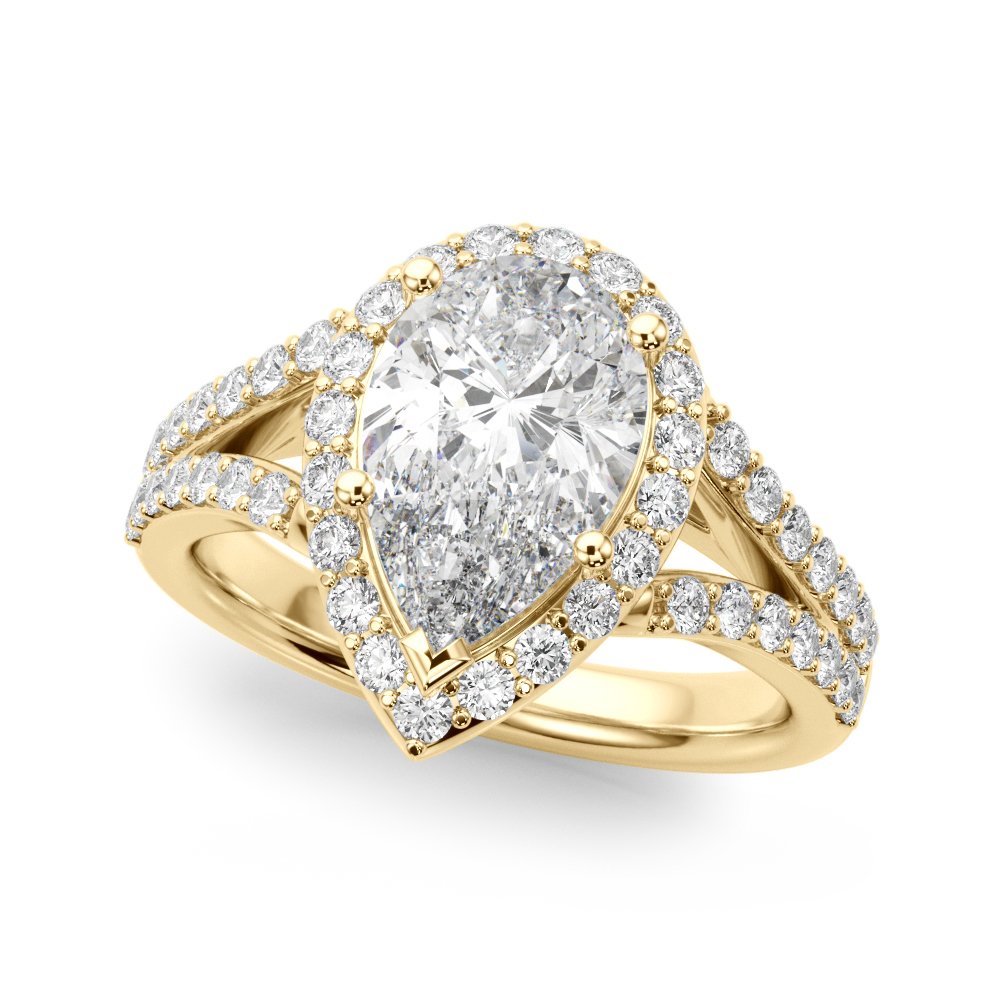 Ariel Pear Halo Engagement Ring
