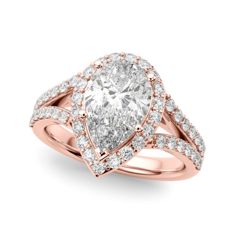 Ariel Pear Halo Engagement Ring