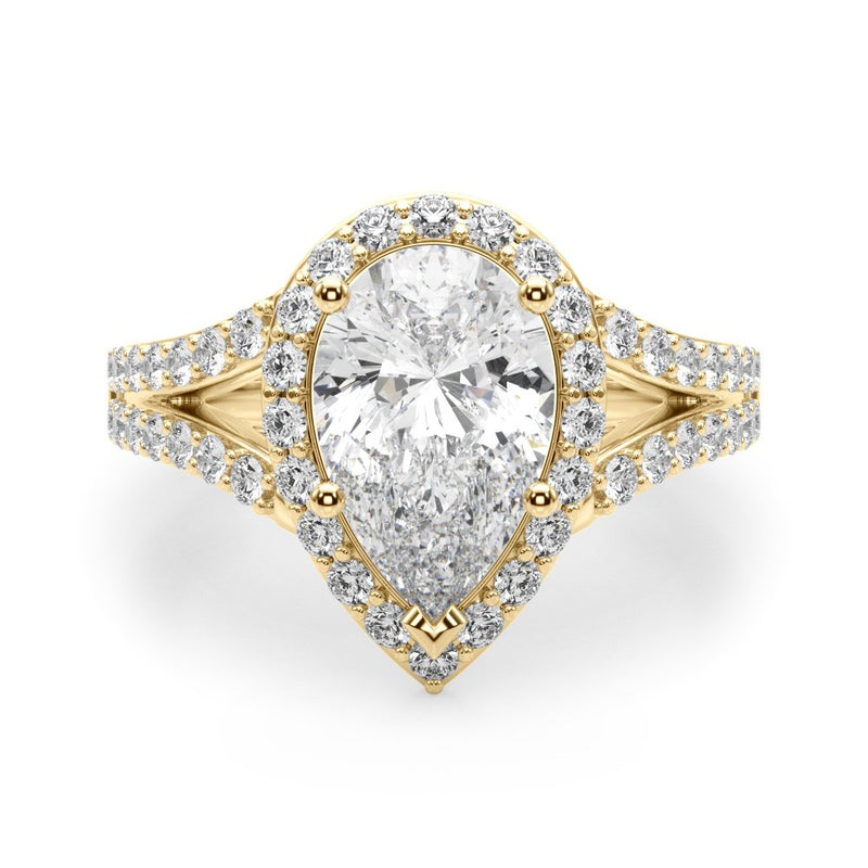 Ariel Pear Halo Engagement Ring