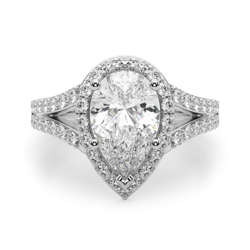 Ariel Pear Halo Engagement Ring
