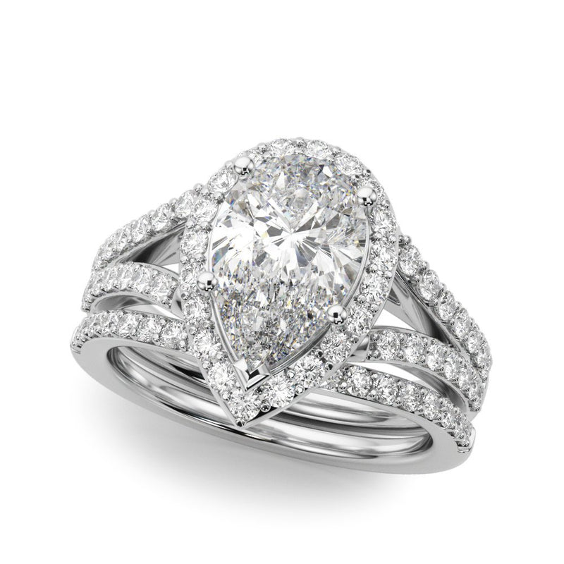 Ariel Pear Halo Engagement Ring