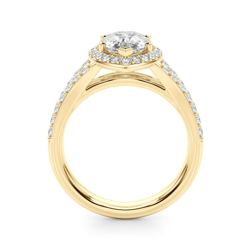 Ariel Pear Halo Engagement Ring