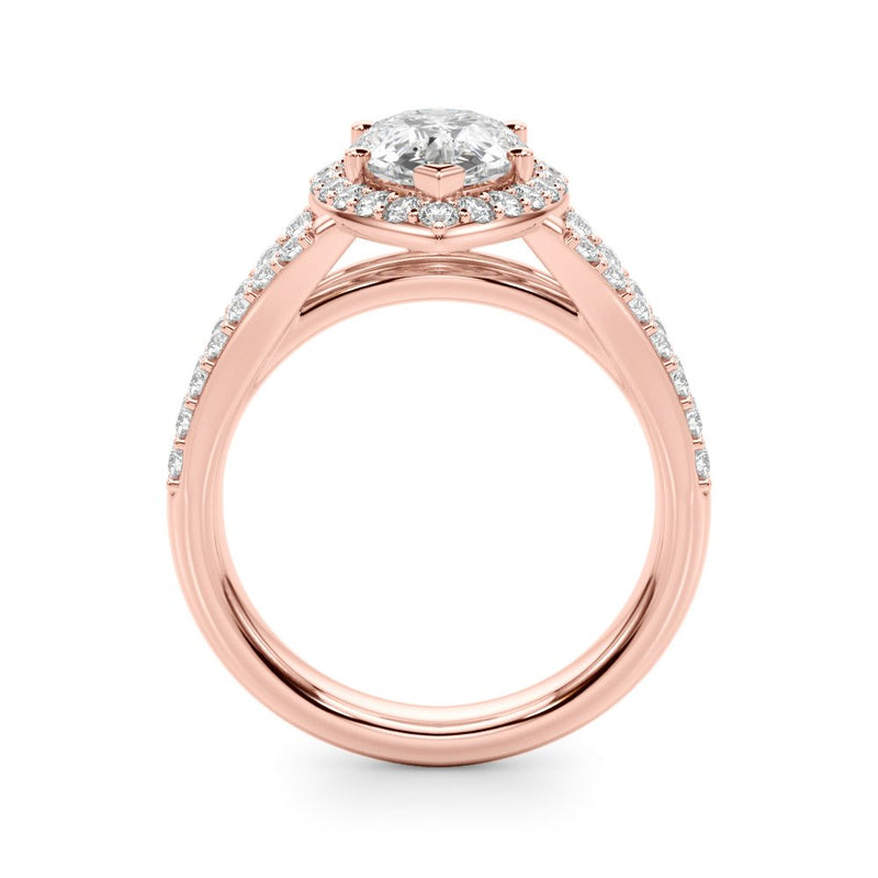 Ariel Pear Halo Engagement Ring