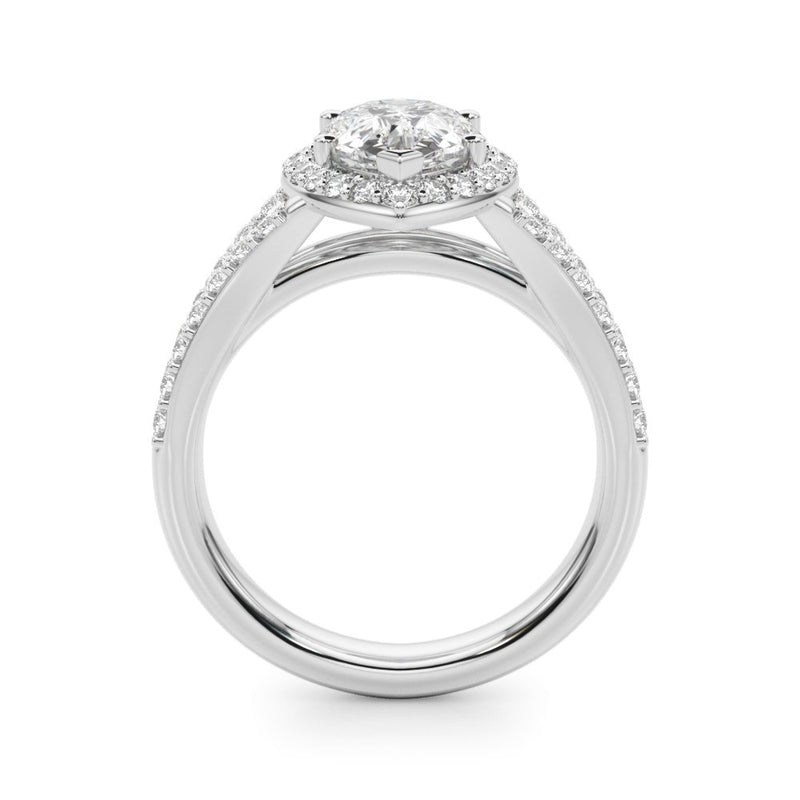 Ariel Pear Halo Engagement Ring