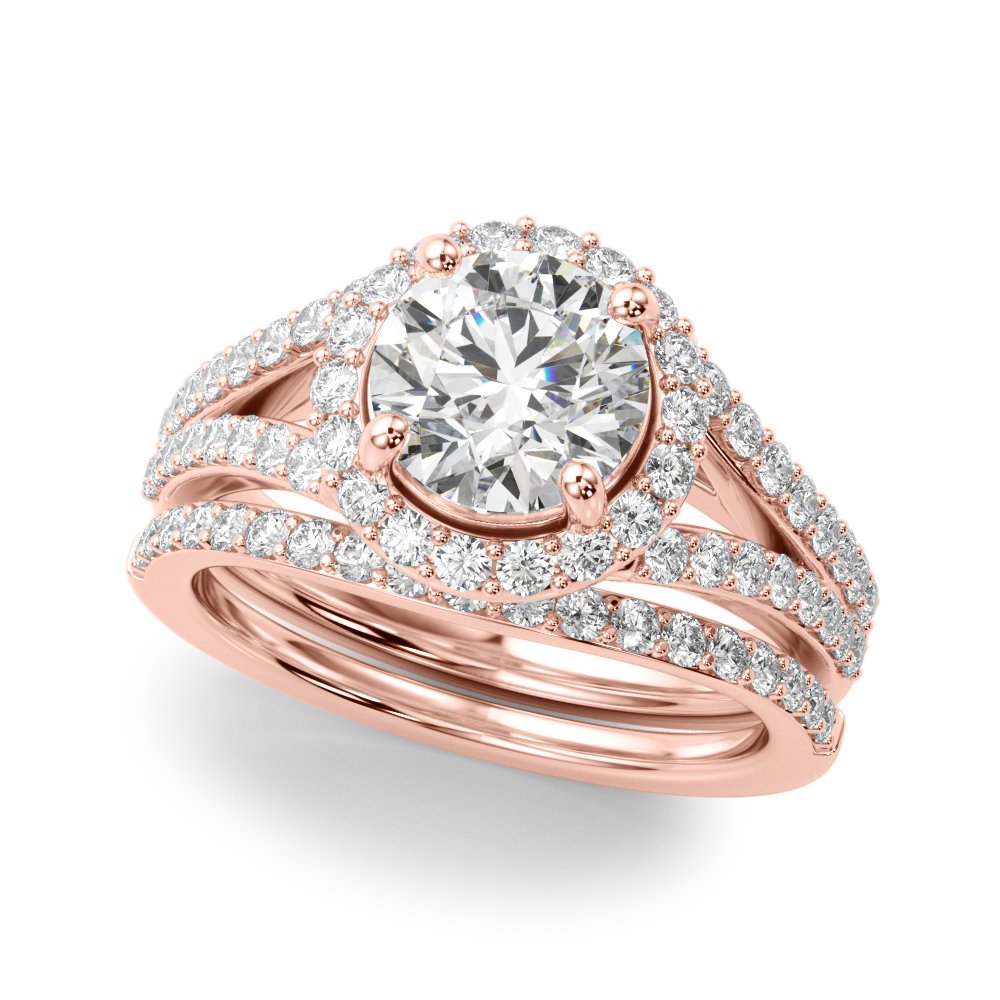 Aline Round Hidden Halo Engagement Ring