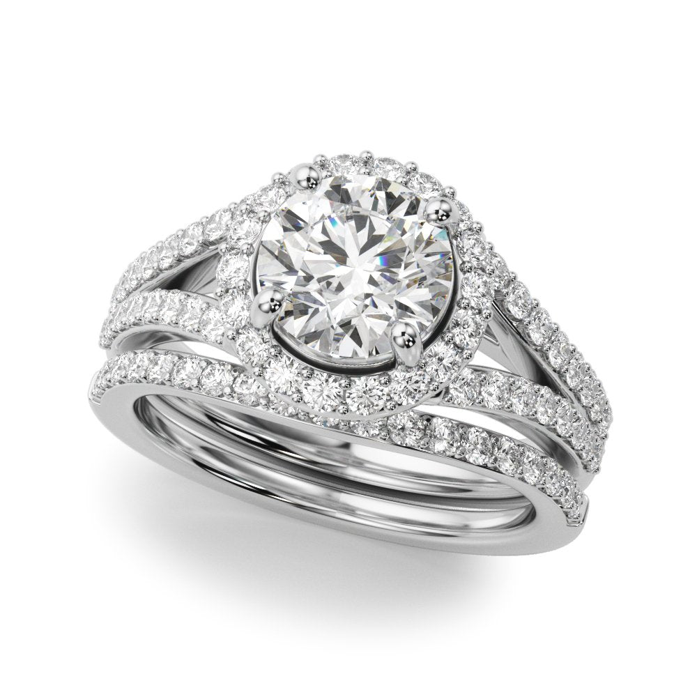 Aline Round Hidden Halo Engagement Ring