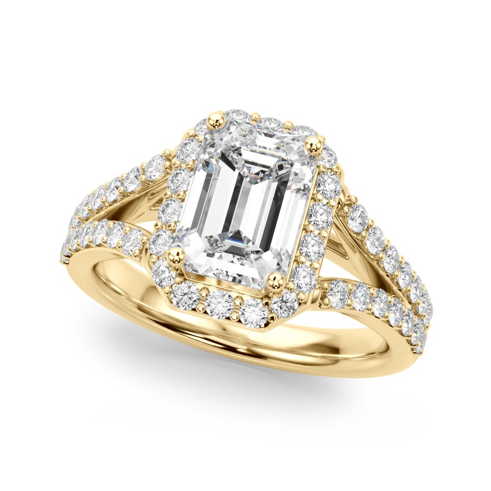 Zara Emerald Cut Halo Engagement Ring